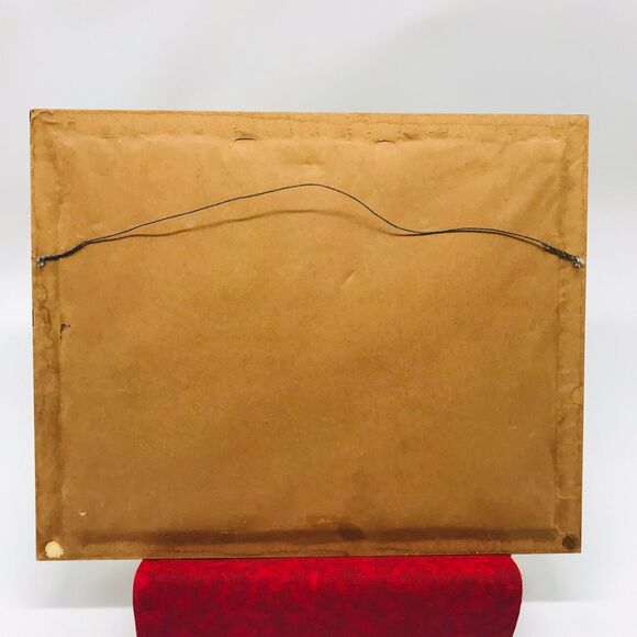 Vintage Framed Needlework Rustic Primitive Wall Decor 15 x 12 Inches - Picture 9 of 10